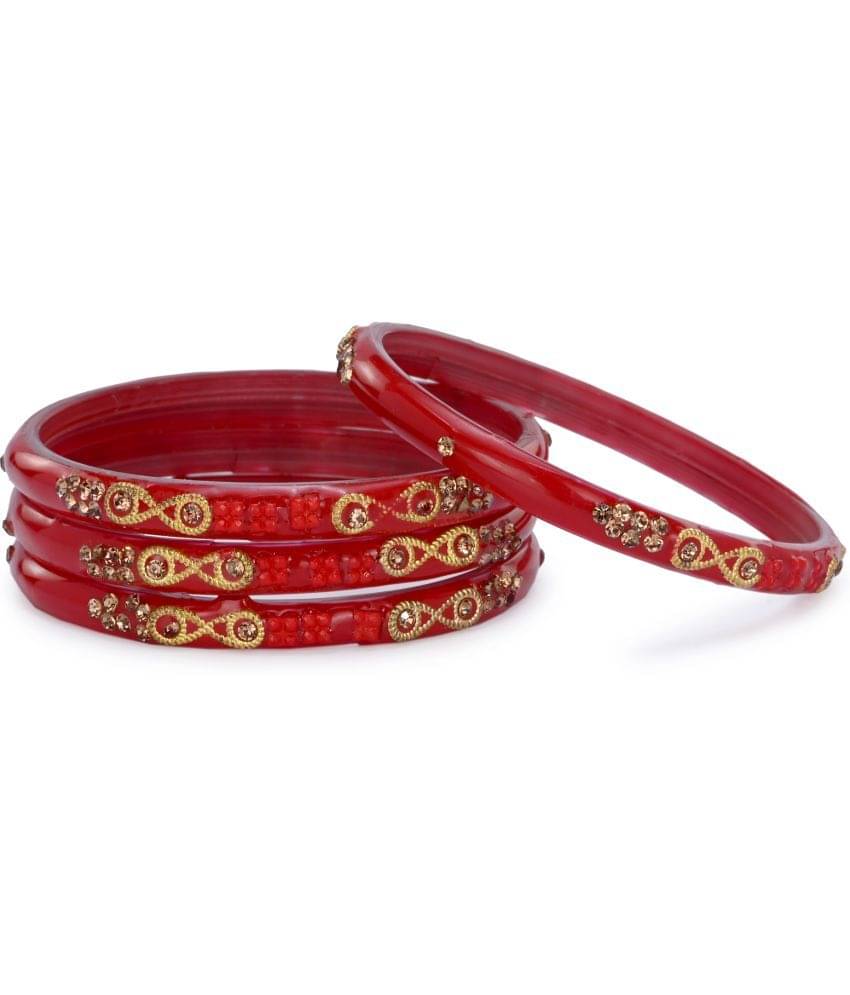     			Somil Red Bangle Set ( Pack of 4 )