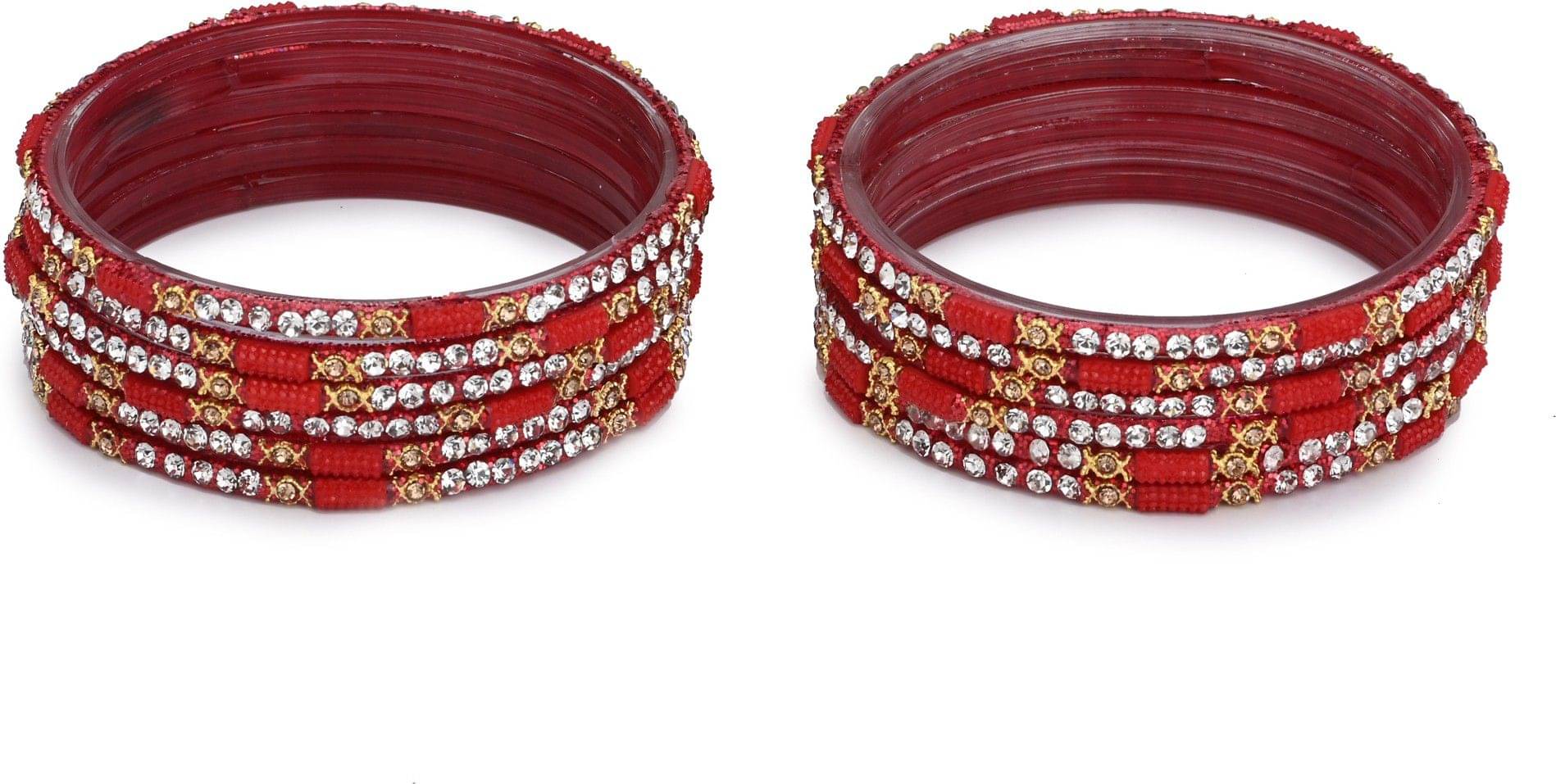 Somil Red Bangle Set ( Pack of 12 ) Somil Red Bangle Set ( Pack of 12 )