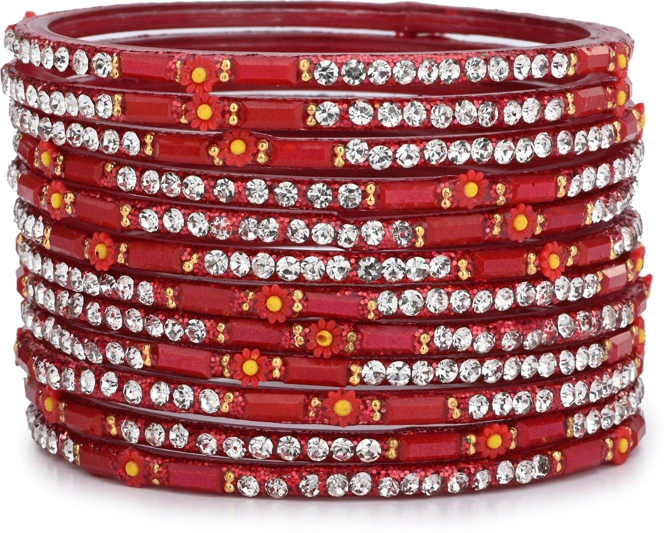     			Somil Red Bangle Set ( Pack of 12 )