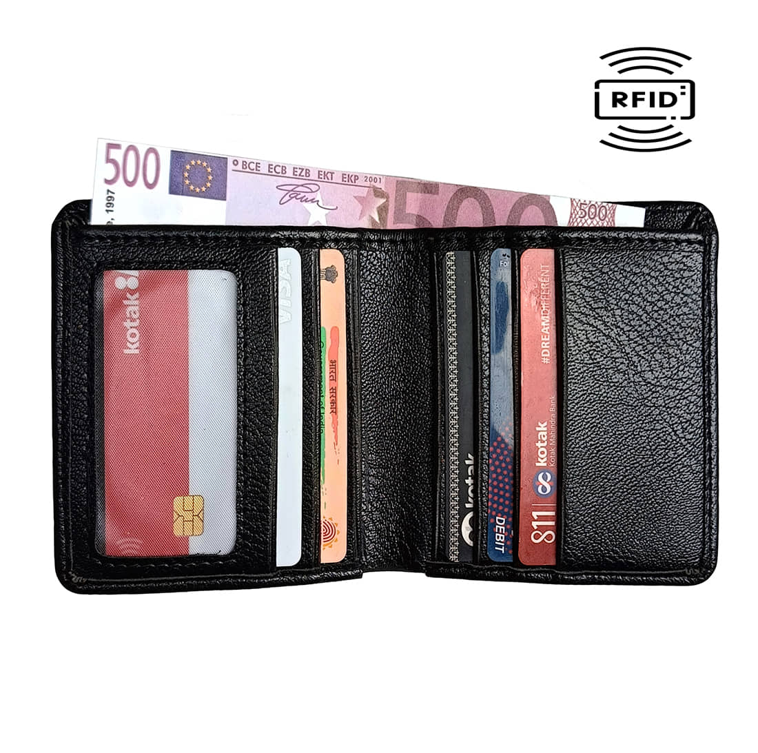 Wingers Faux Leather Solid Men's RFID Wallet With 5 Slots For Card ( Black , Pack of 1 ) - Handbags | Buy online on ZillyBuy