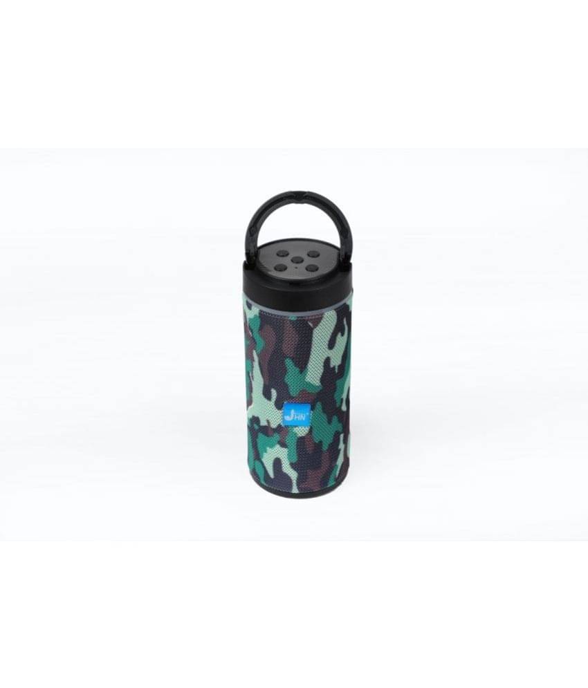     			jhn JHN-124 10 W Bluetooth Speaker Bluetooth v5.0 with USB,SD card Slot Playback Time 8 hrs Black-Green