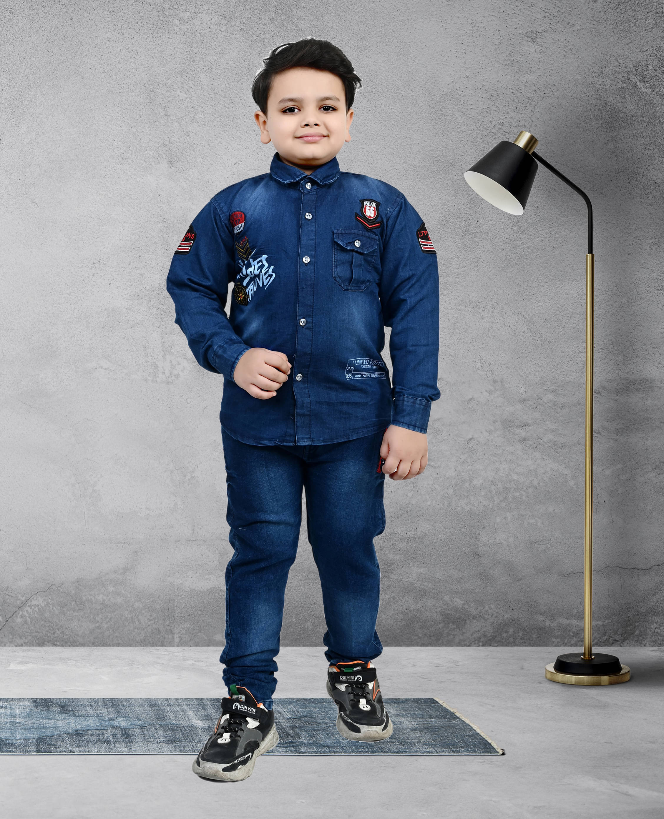     			Arshia Fashions Pack of 1 Boys Denim Shirt & Jeans Set ( Blue )