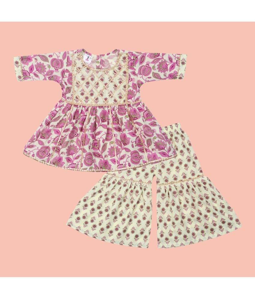 Arshia Fashions Girls Cotton Blend Kurta and Sharara Set ( Pack of 1 , Orchid ) Arshia Fashions Girls Cotton Blend Kurta and Sharara Set ( Pack of 1 , Orchid )
