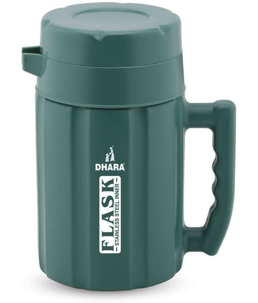 Dhara Stainless Steel Flask 800 Green Steel Carafe 700 ml