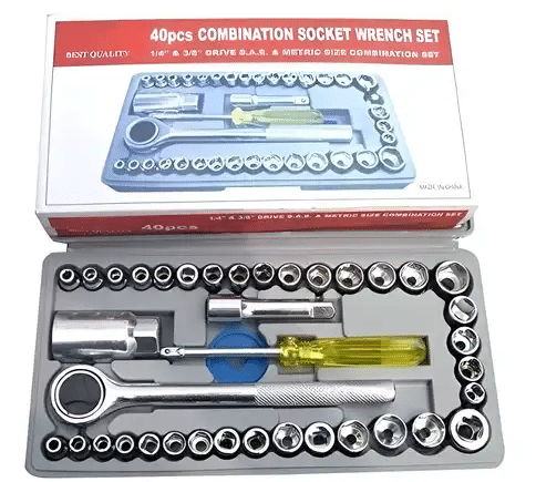     			40Pc Socket Wrench Hand Tool Kit