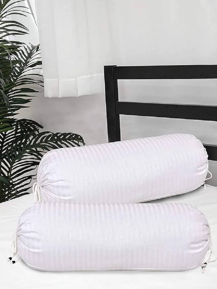     			MAHALUXMI COLLECTION Set of 2 Poly Cotton Bolster Covers