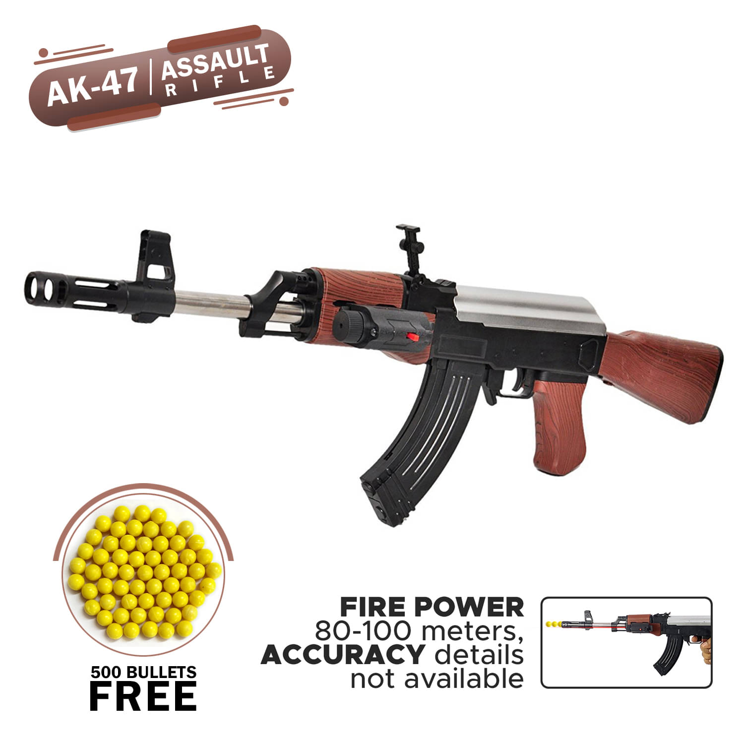     			NHR Gun toys With 500 Bullets - Long Range Shooting Gun for +10 Years Kids, Bullet Gun for kids, Shooter Gun for Children's, Toy Shooting Plastic Gun, Snipper Gun, Gun, Bandook, Pistol, AK-47 Gun, Bullet Gun, Toy Gun For Kids