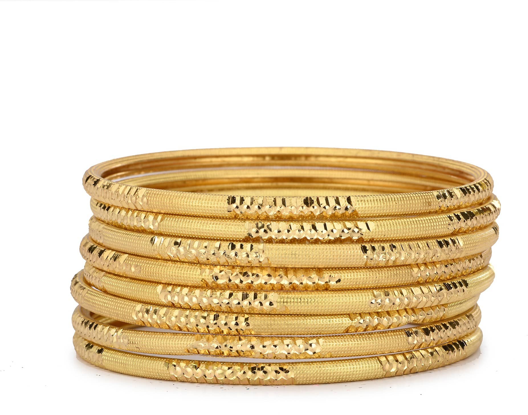 Somil Gold Bangle Set ( Pack of 8 ) - Bangles & Bracelets | Buy online on ZillyBuy