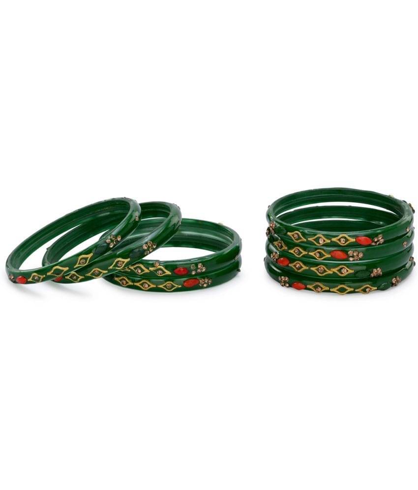     			Somil Green Bangle Set ( Pack of 8 )