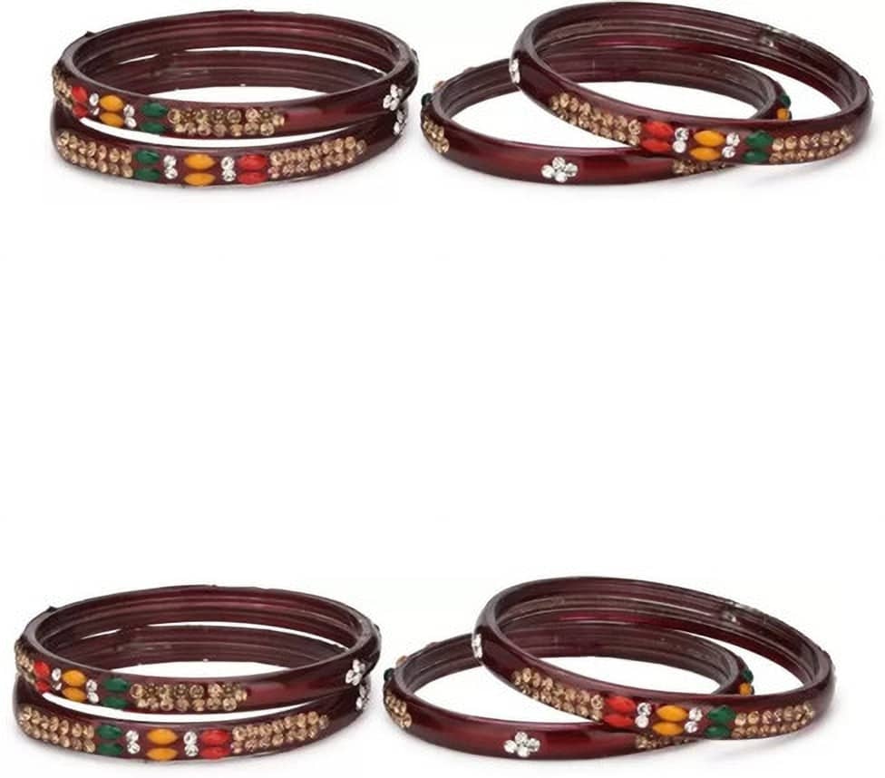 Somil Maroon Kada ( Pack of 8 ) - Bangles & Bracelets | Buy online on ZillyBuy