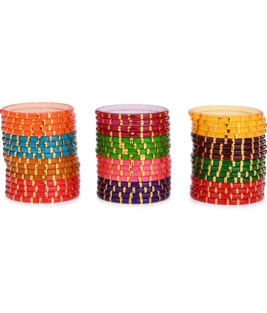 Somil Multicolor Bangle Set ( Pack of 48 ) Somil Multicolor Bangle Set ( Pack of 48 )