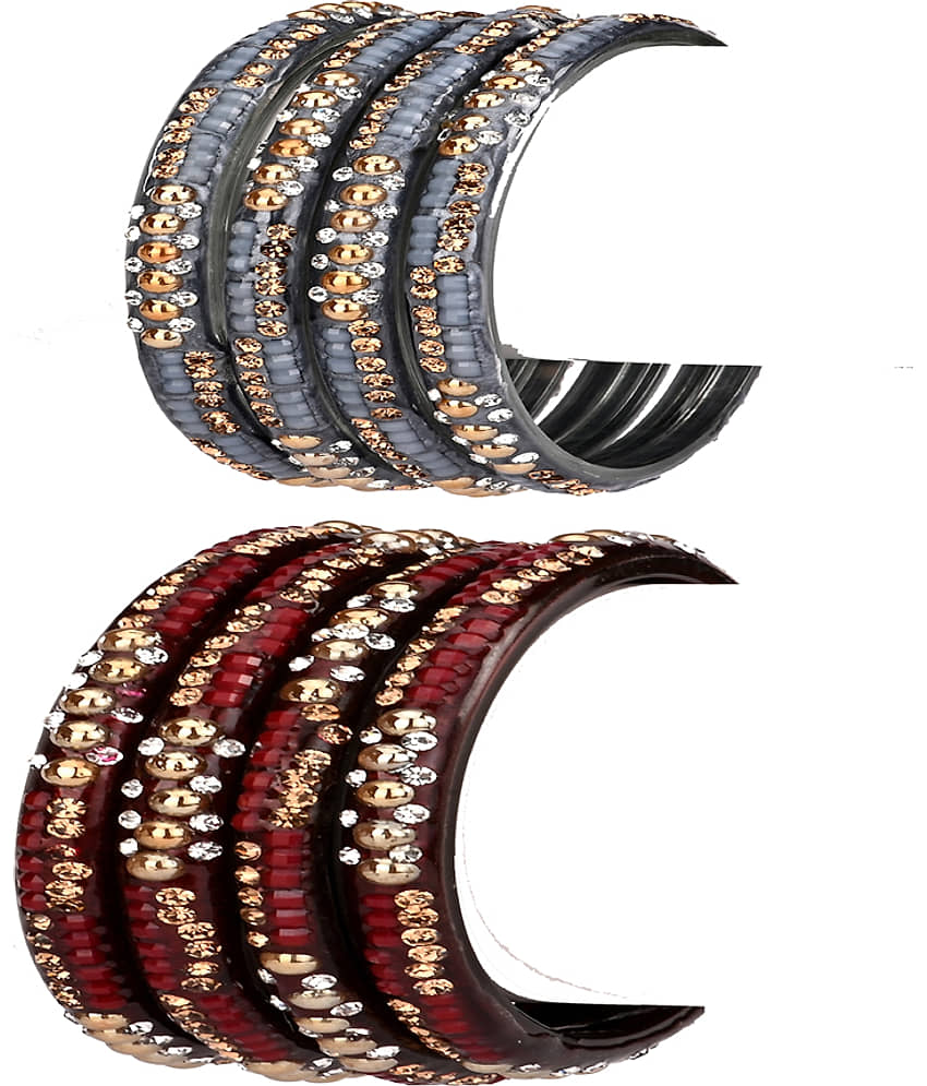 Somil Multicolor Bangle Set ( Pack of 8 ) - Bangles & Bracelets | Buy online on ZillyBuy