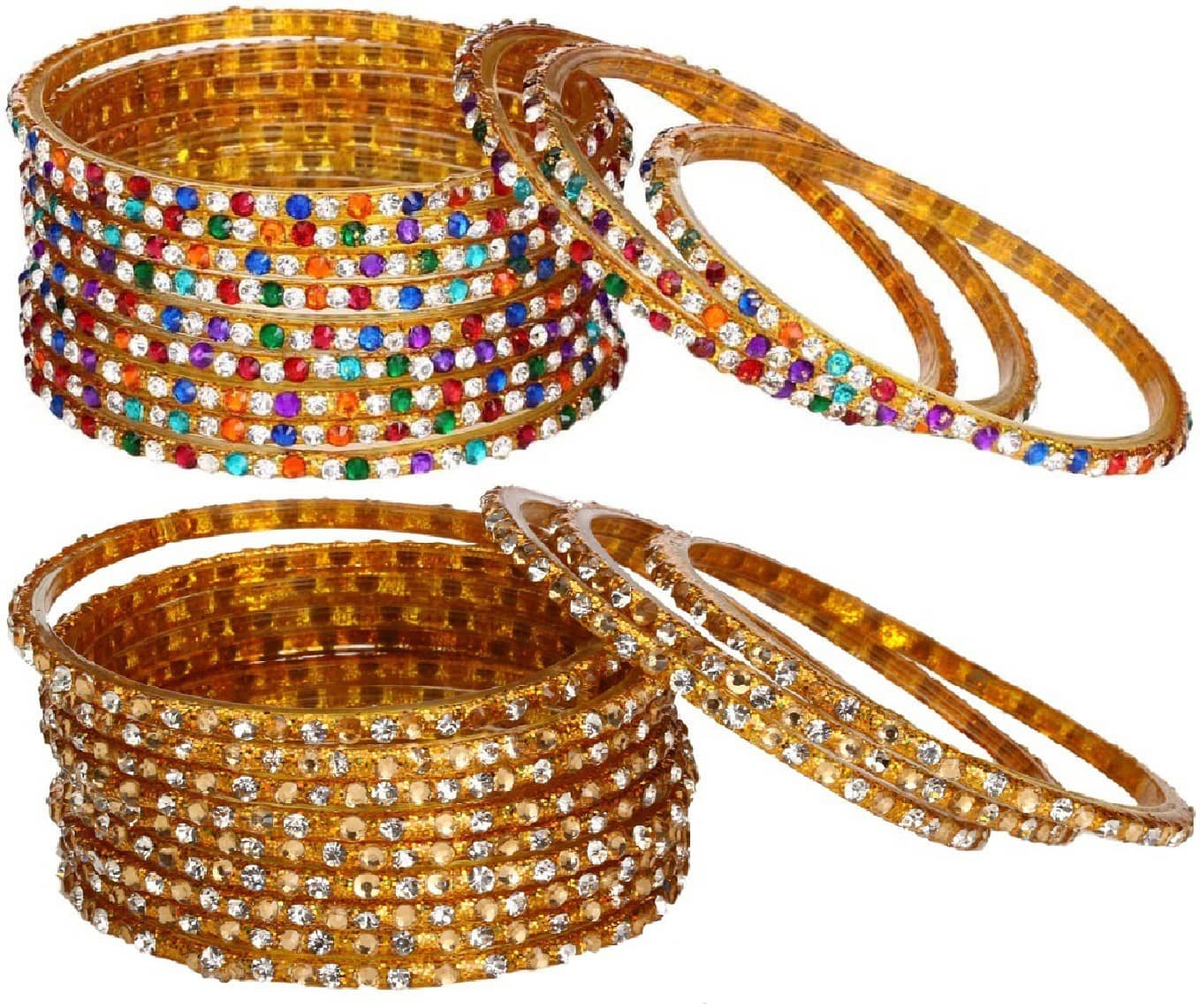 Somil Multicolor Bangle Set ( Pack of 24 ) - Bangles & Bracelets | Buy online on ZillyBuy