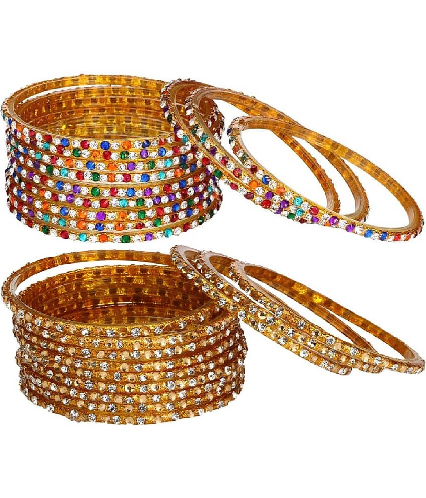 Somil Multicolor Bangle Set ( Pack of 24 ) - Bangles & Bracelets | Buy online on ZillyBuy