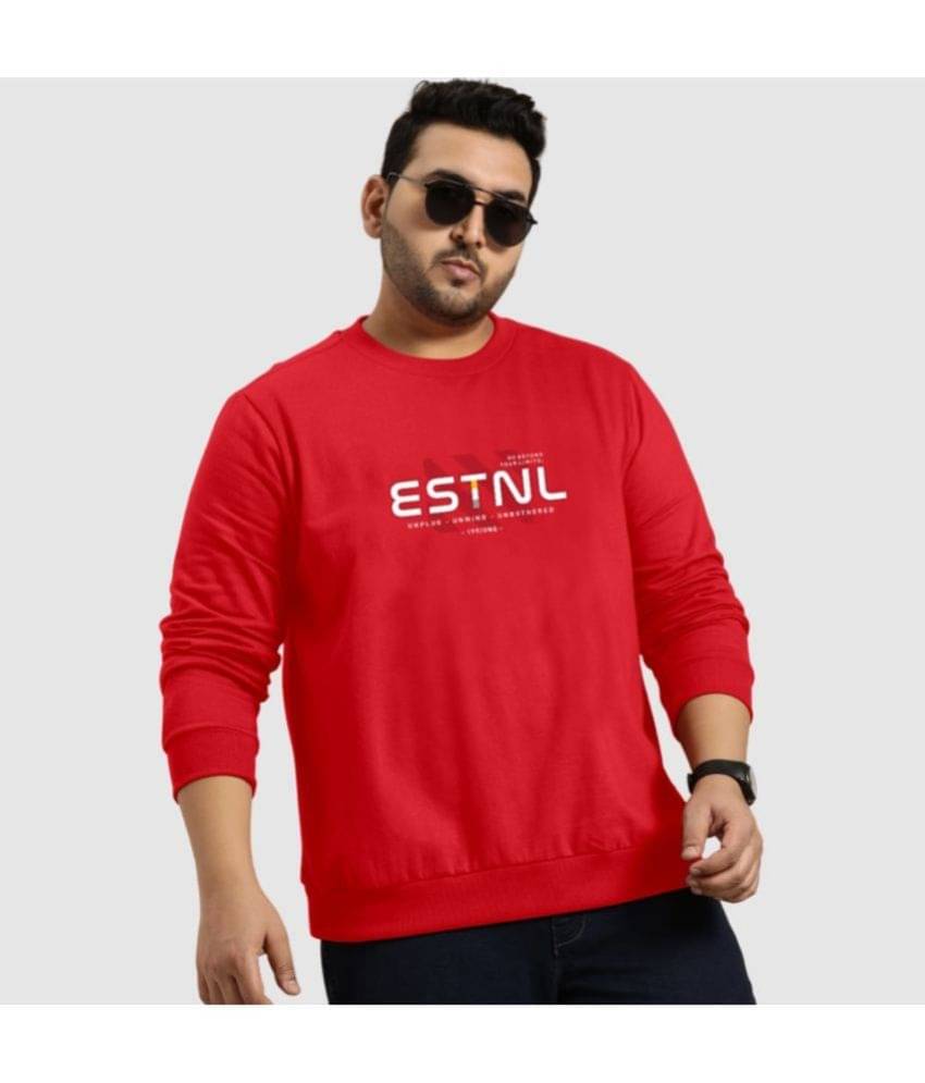     			TAB91 Fleece Round Neck Men's Sweatshirt - Red ( Pack of 1 )