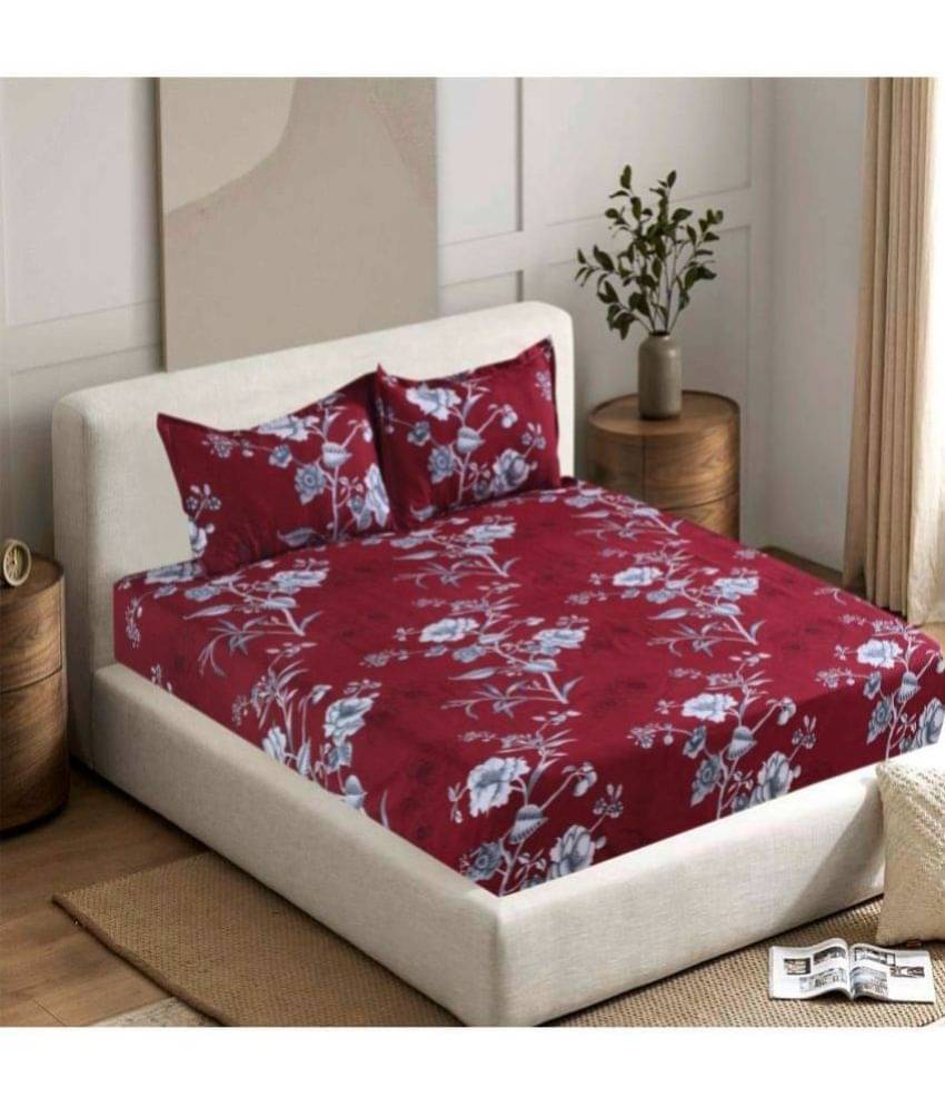 Valtellina Cotton 1 Double Bedsheet with 2 Pillow Covers ( Maroon ) Valtellina Cotton 1 Double Bedsheet with 2 Pillow Covers ( Maroon )