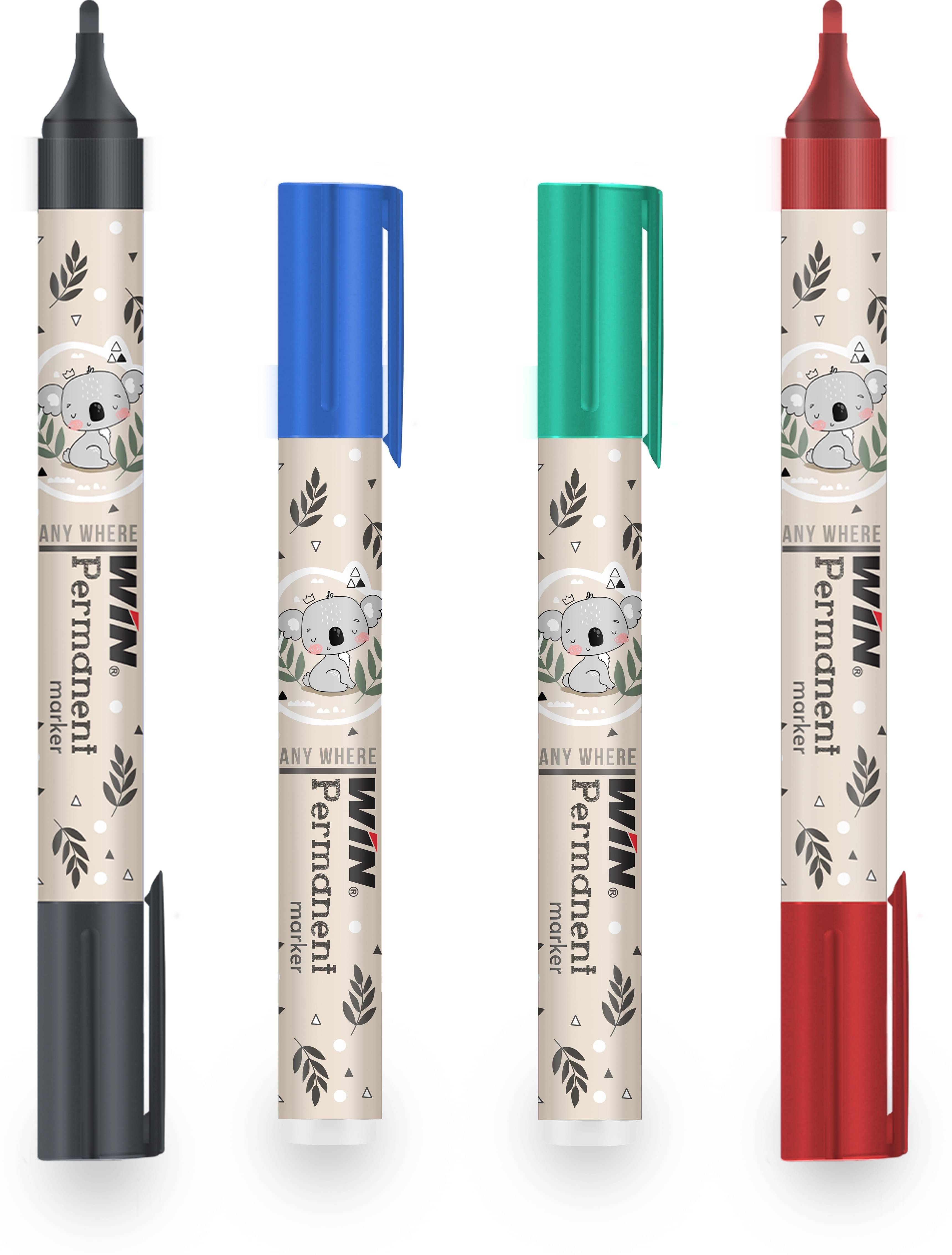     			Win Permanent Marker 40Pcs(10 Blue, 10 Black, 10 Red, 10 Green) (Set of 40, Multicolor)