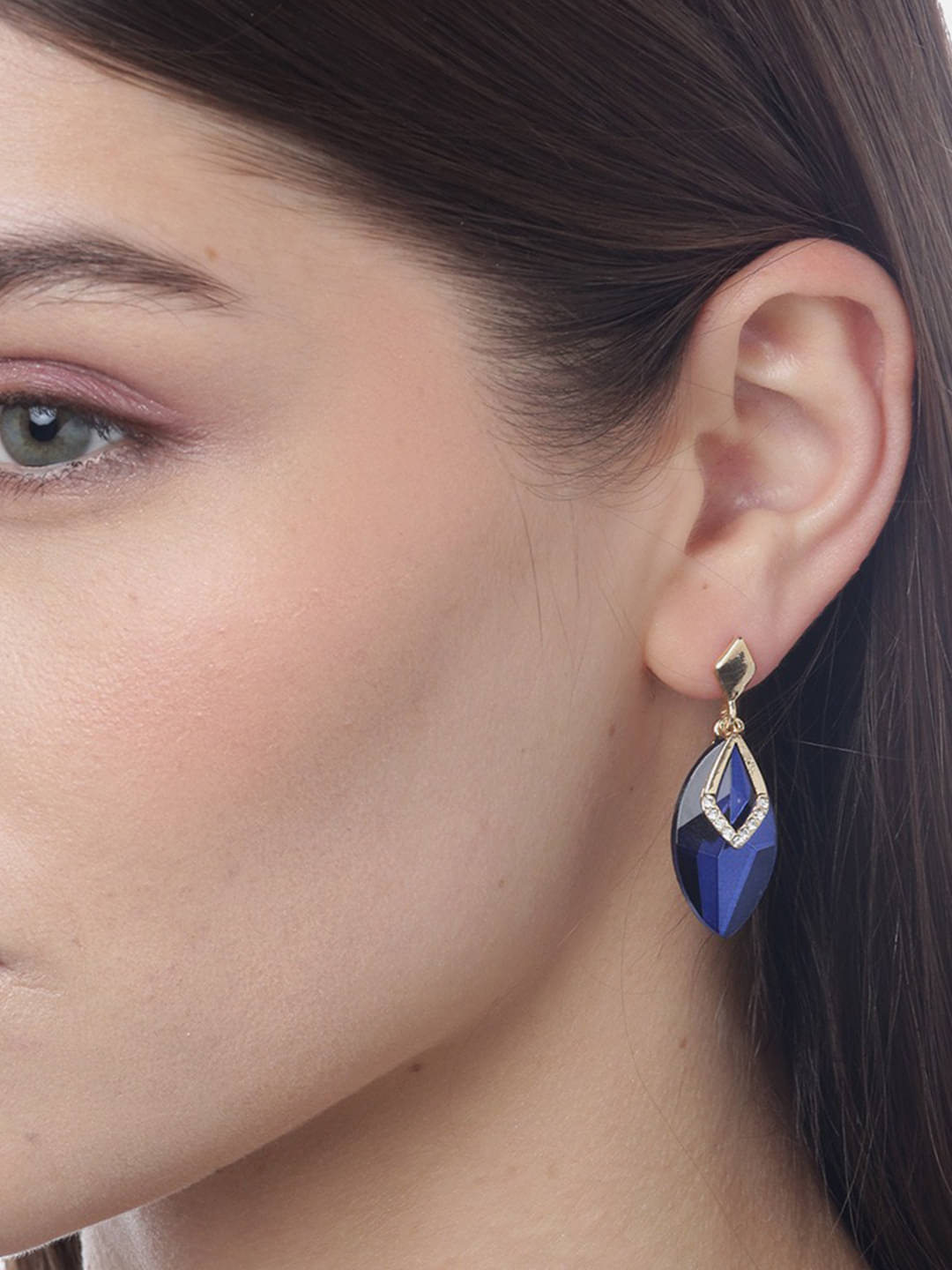     			YOUBELLA Blue Danglers Earrings ( Pack of 1 )