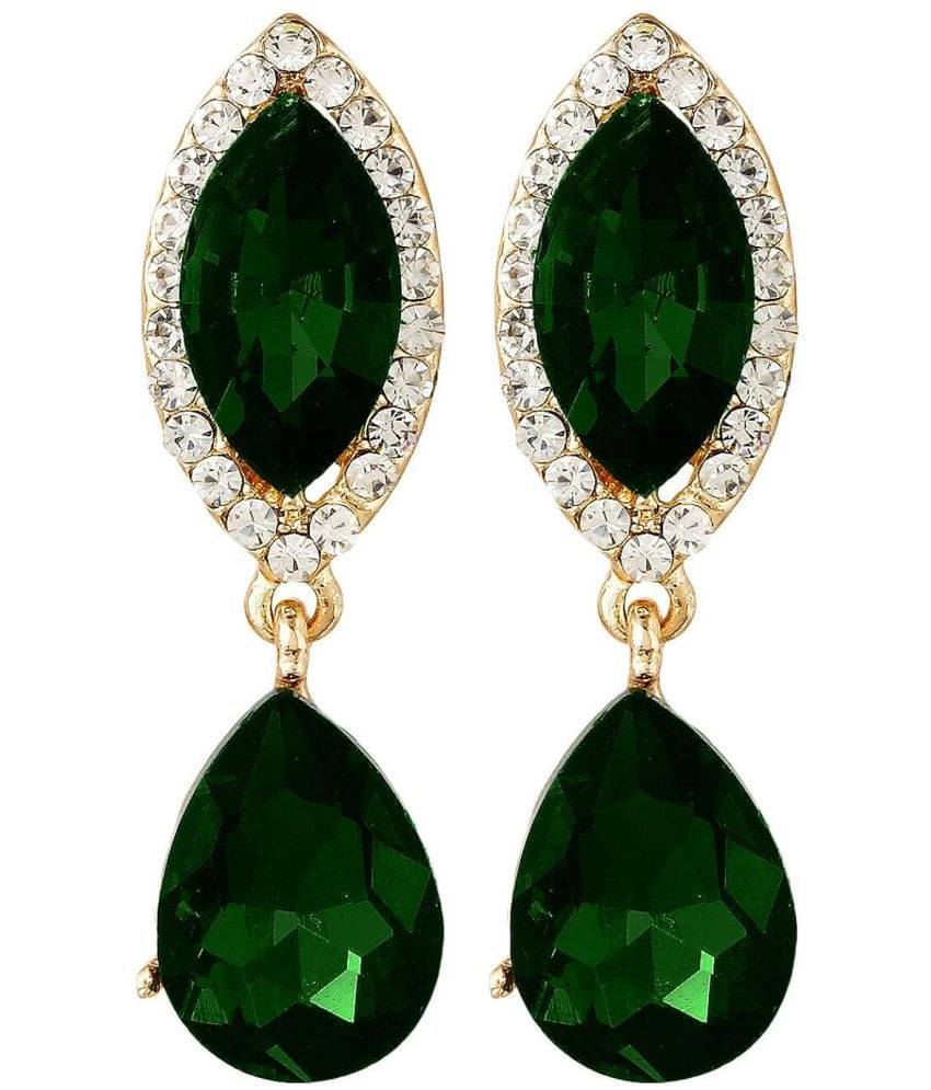     			YOUBELLA Green Danglers Earrings ( Pack of 1 )