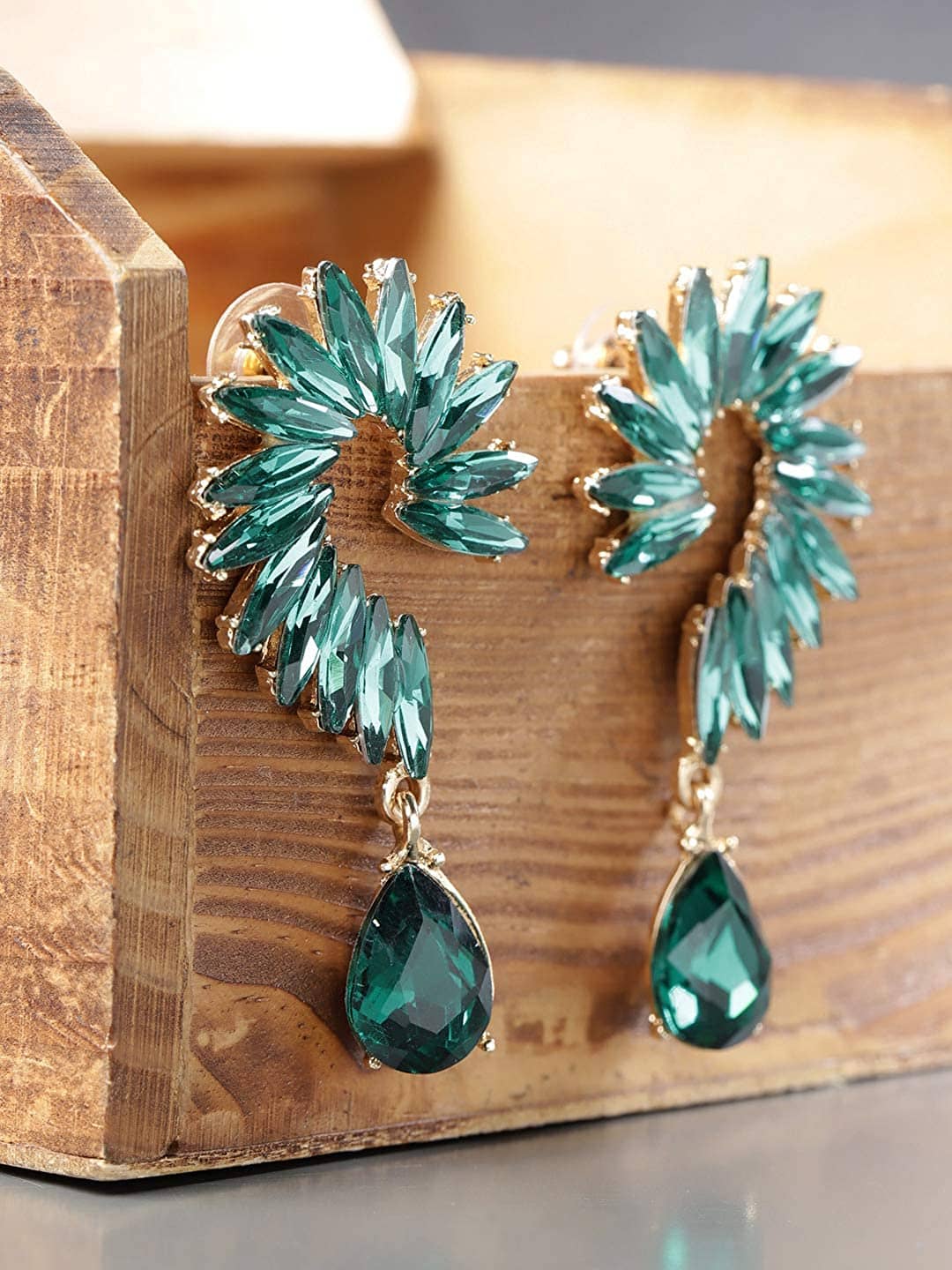 YOUBELLA Green Danglers Earrings ( Pack of 1 ) - Earrings | Buy online on ZillyBuy