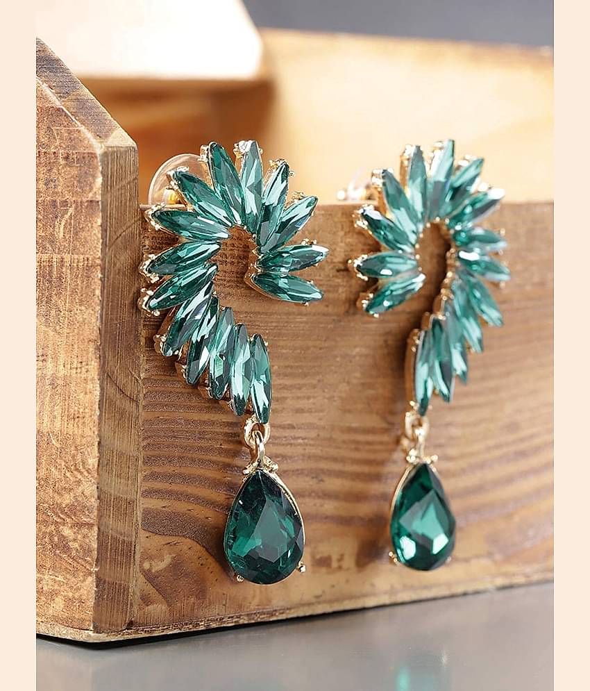 YOUBELLA Green Danglers Earrings ( Pack of 1 )