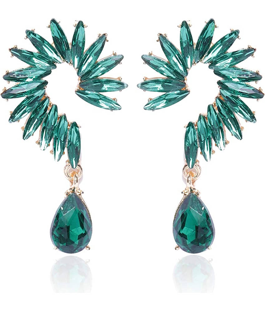 YOUBELLA Green Danglers Earrings ( Pack of 1 )