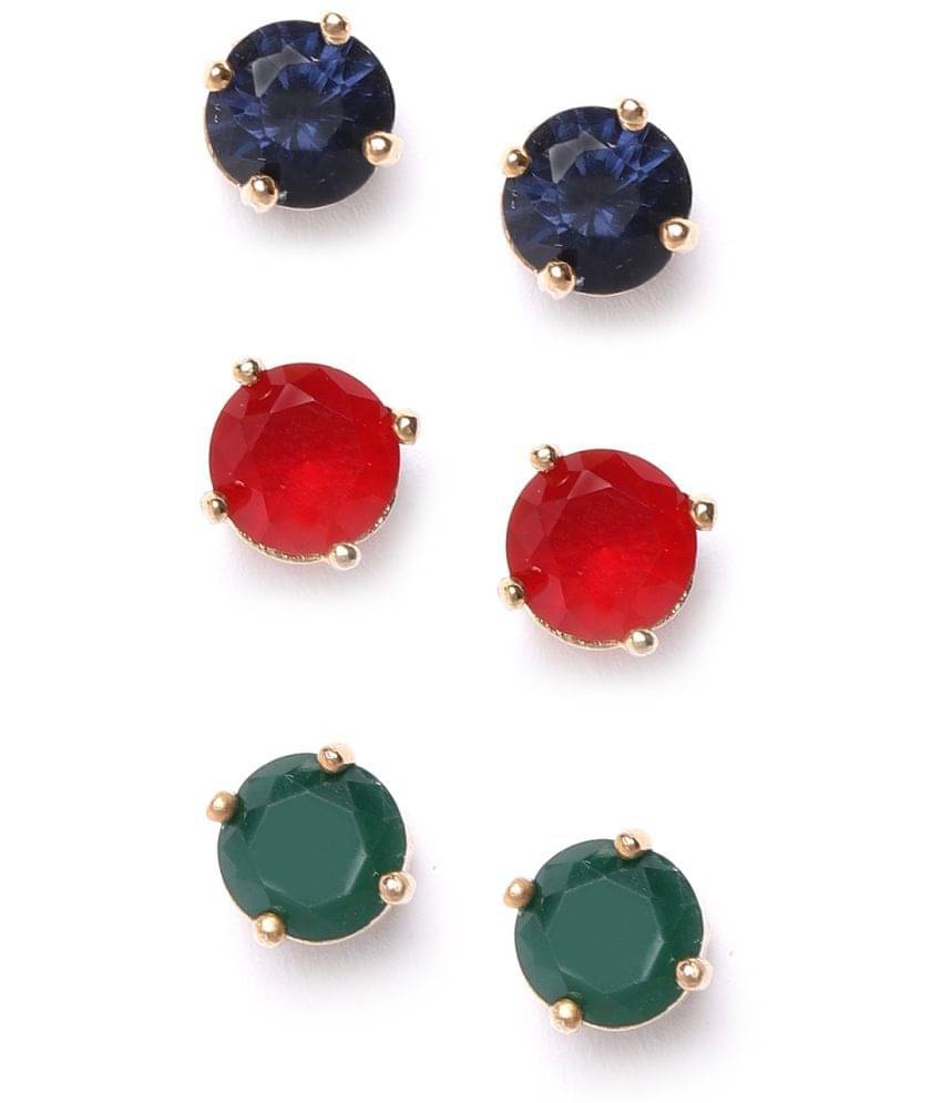     			YOUBELLA Multicolor Danglers Earrings ( Pack of 3 )