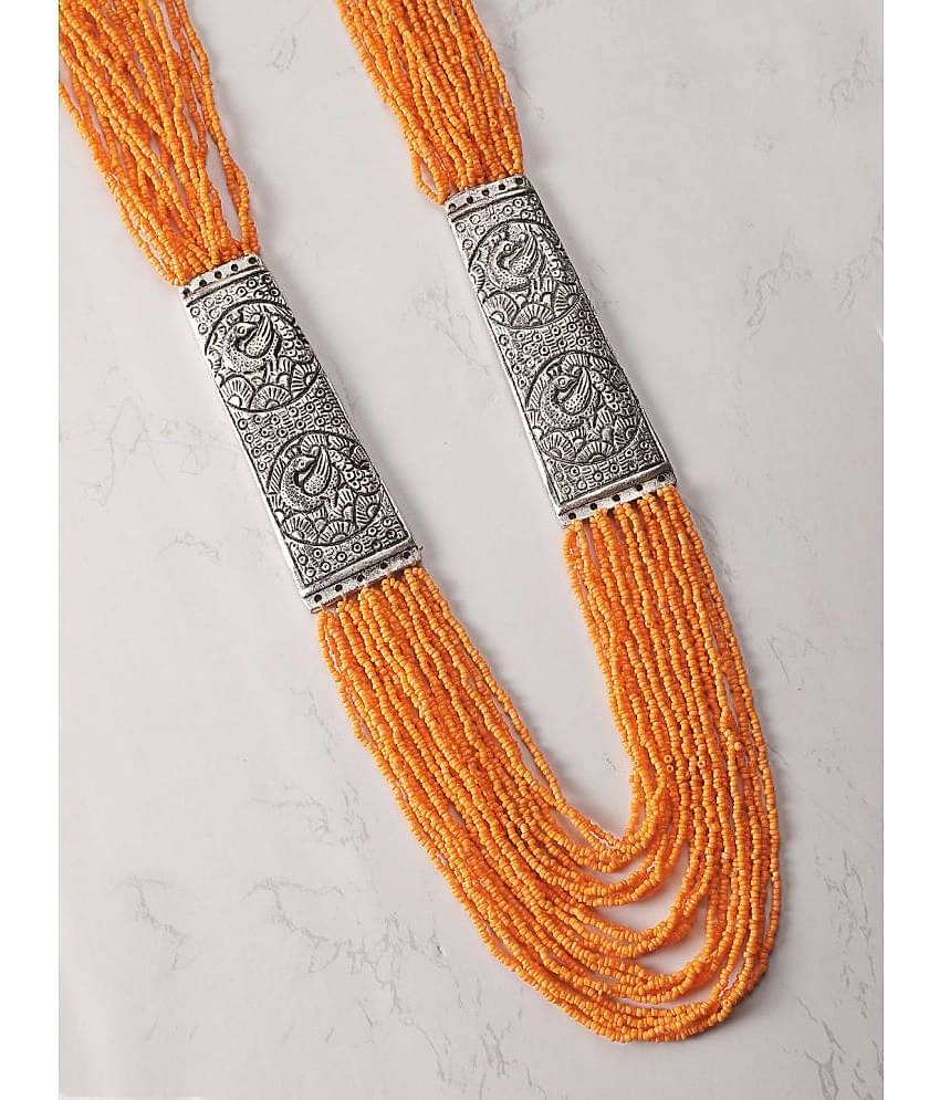YOUBELLA Orange Alloy Necklace ( Pack of 1 )