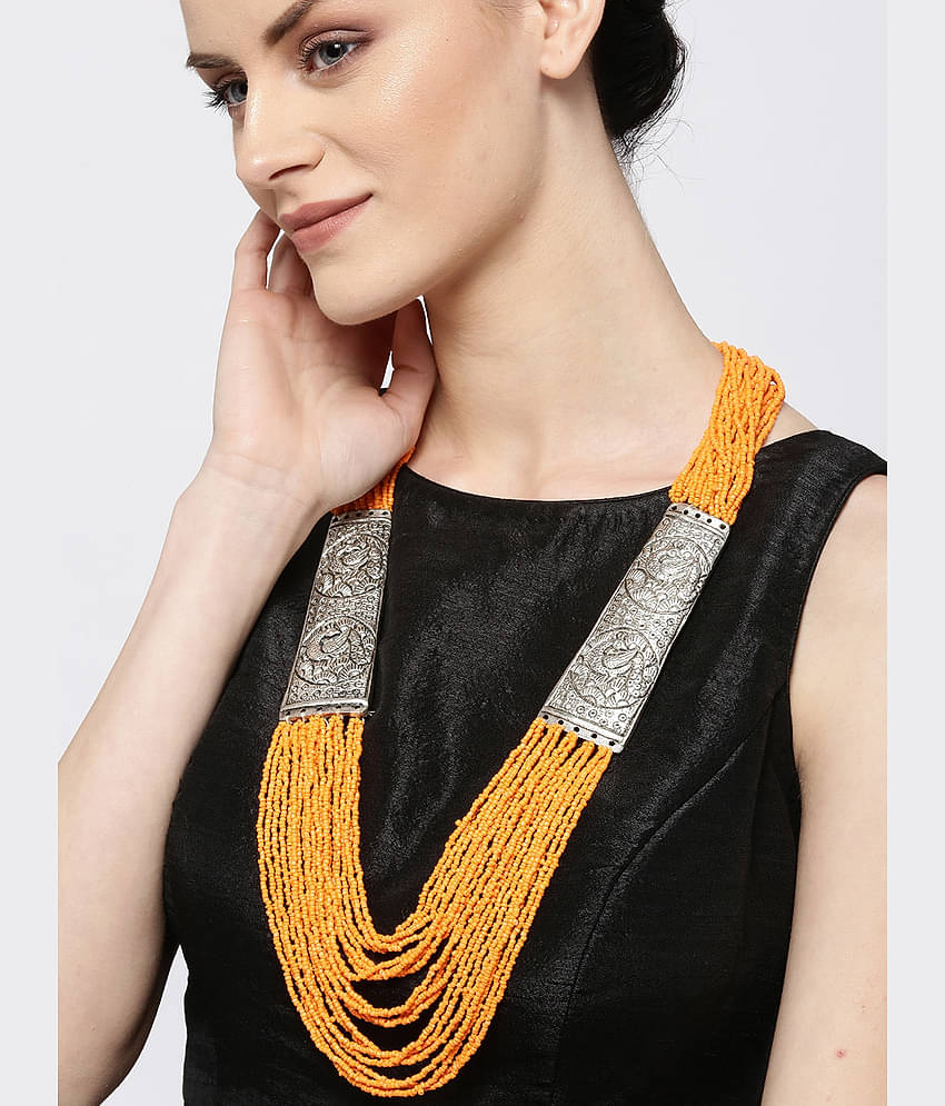 YOUBELLA Orange Alloy Necklace ( Pack of 1 )