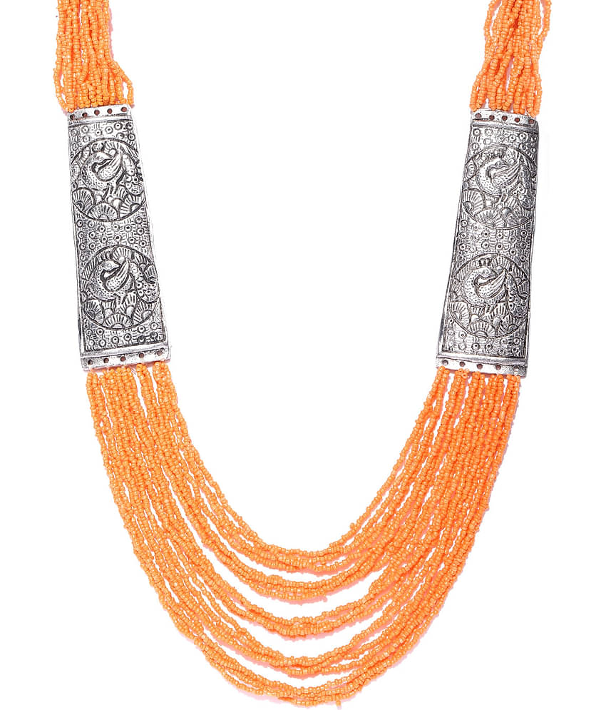 YOUBELLA Orange Alloy Necklace ( Pack of 1 )