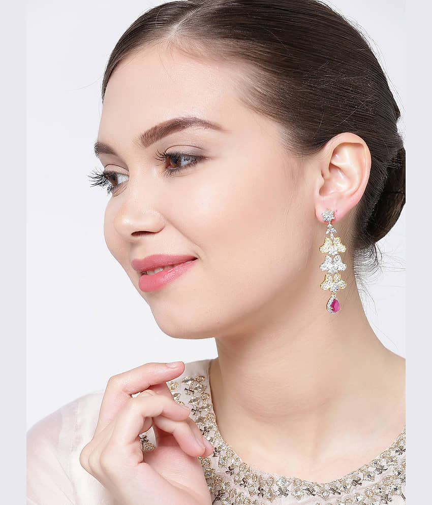 YOUBELLA Pink Danglers Earrings ( Pack of 1 ) - Earrings | Buy online on ZillyBuy