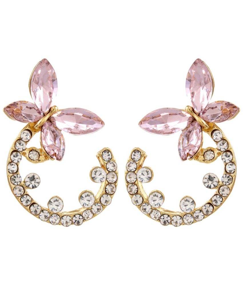     			YOUBELLA Pink Danglers Earrings ( Pack of 1 )