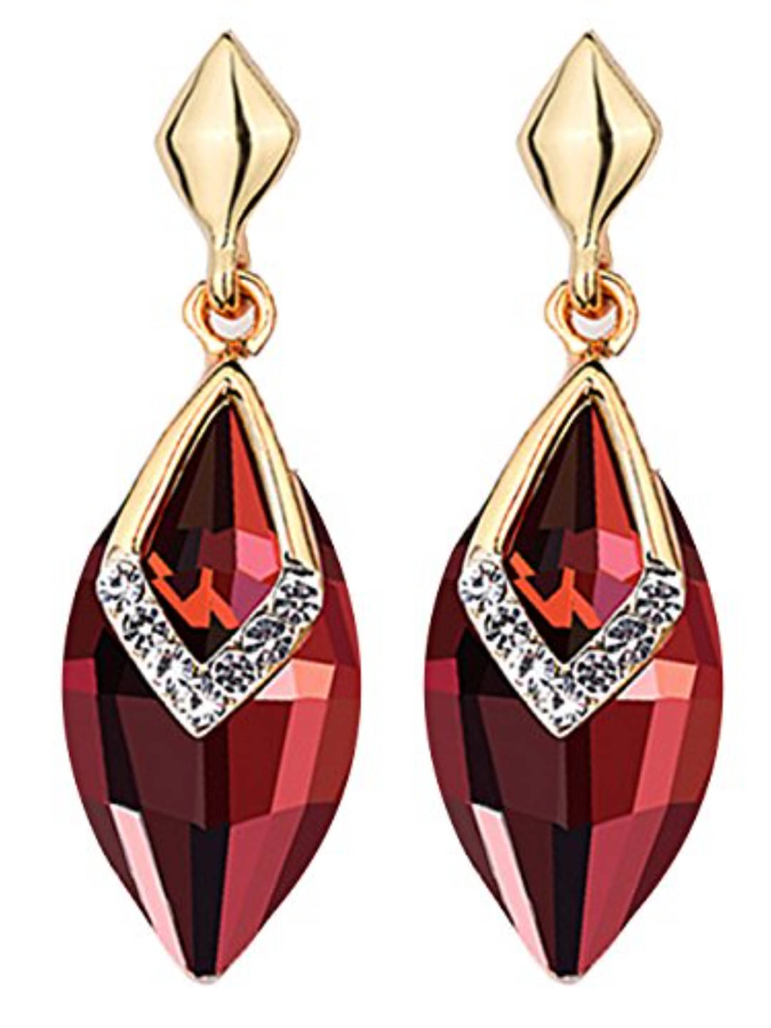     			YOUBELLA Red Danglers Earrings ( Pack of 1 )