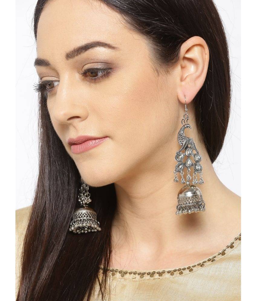     			YOUBELLA Silver Danglers Earrings ( Pack of 1 )