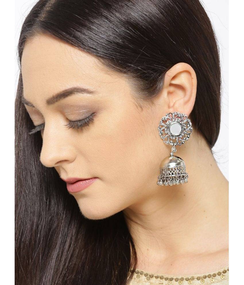     			YOUBELLA Silver Danglers Earrings ( Pack of 1 )
