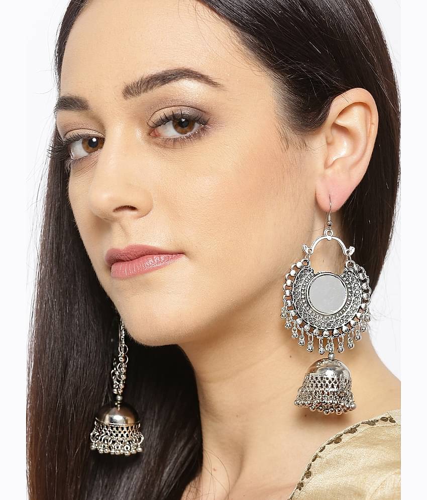 YOUBELLA Silver Danglers Earrings ( Pack of 1 )