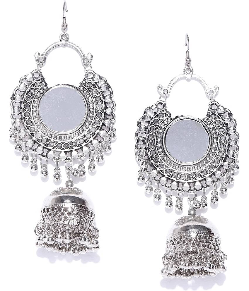 YOUBELLA Silver Danglers Earrings ( Pack of 1 )