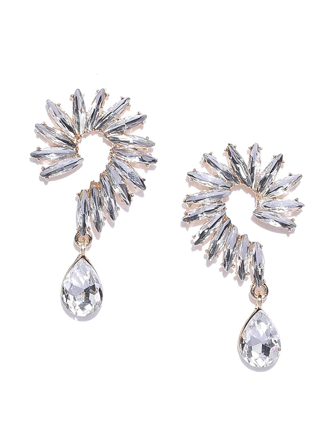     			YOUBELLA White Danglers Earrings ( Pack of 1 )