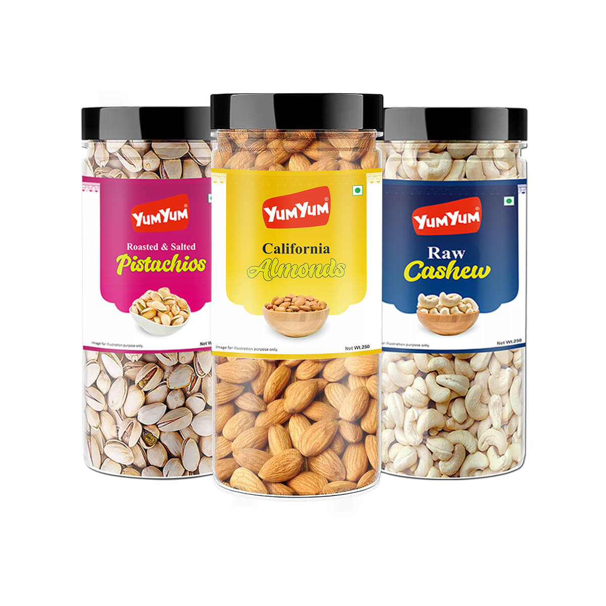     			YUM YUM Premium California Almond (250g) , Pista (250g) & Raisin (250g)- 500g Dry Fruits Combo