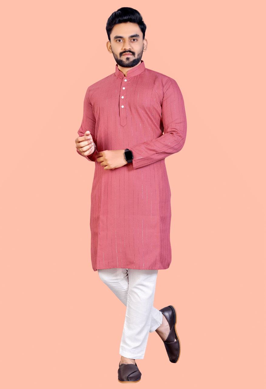 Balaji's Light Pink Cotton Blend Regular Fit Men's Kurta Pyjama Set ( Pack of 1 ) Balaji's Light Pink Cotton Blend Regular Fit Men's Kurta Pyjama Set ( Pack of 1 )