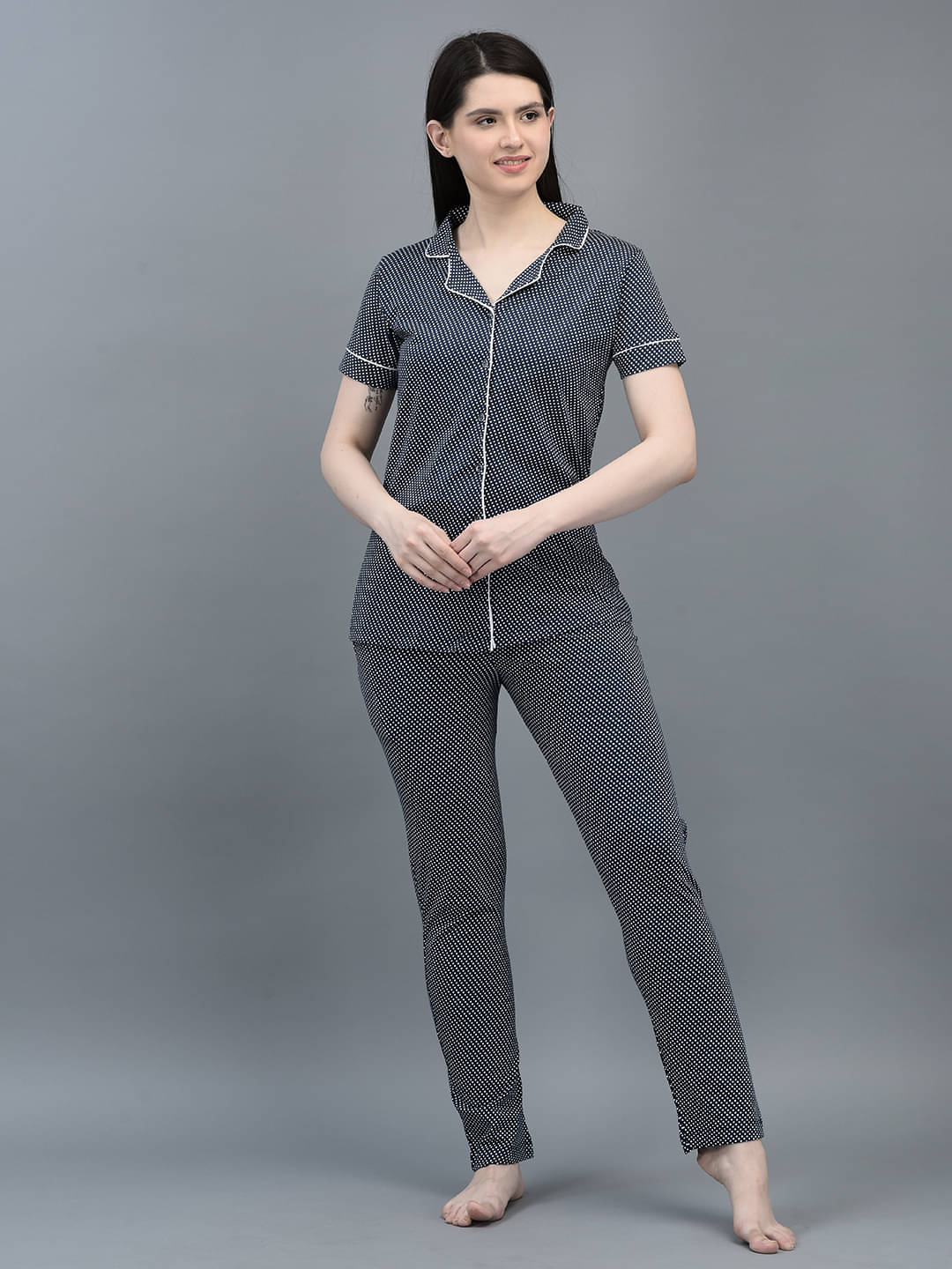 Dollar Missy Blue Cotton Women's Nightwear Nightsuit Sets ( Pack of 1 ) Dollar Missy Blue Cotton Women's Nightwear Nightsuit Sets ( Pack of 1 )