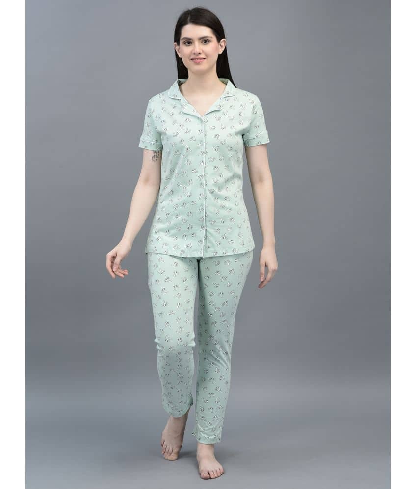 Dollar Missy Green Cotton Women's Nightwear Nightsuit Sets ( Pack of 1 ) - Nightwear & Loungewear | Buy online on ZillyBuy