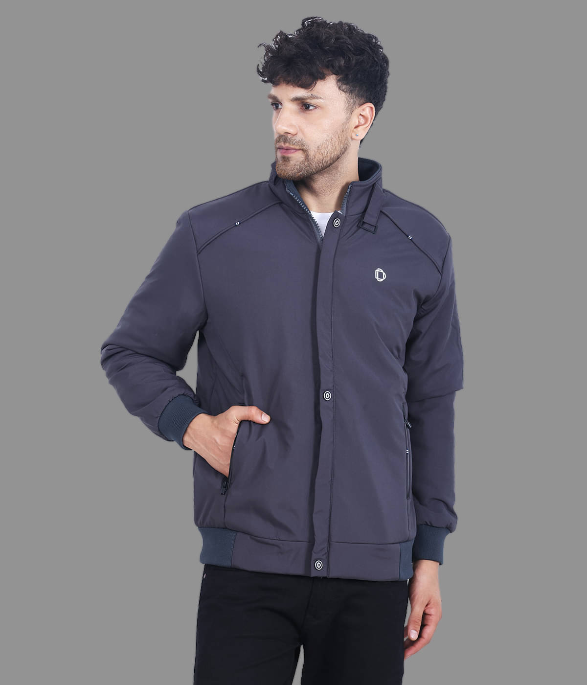     			Dollar Polyester Men's Casual Jacket - Grey ( Pack of 1 )