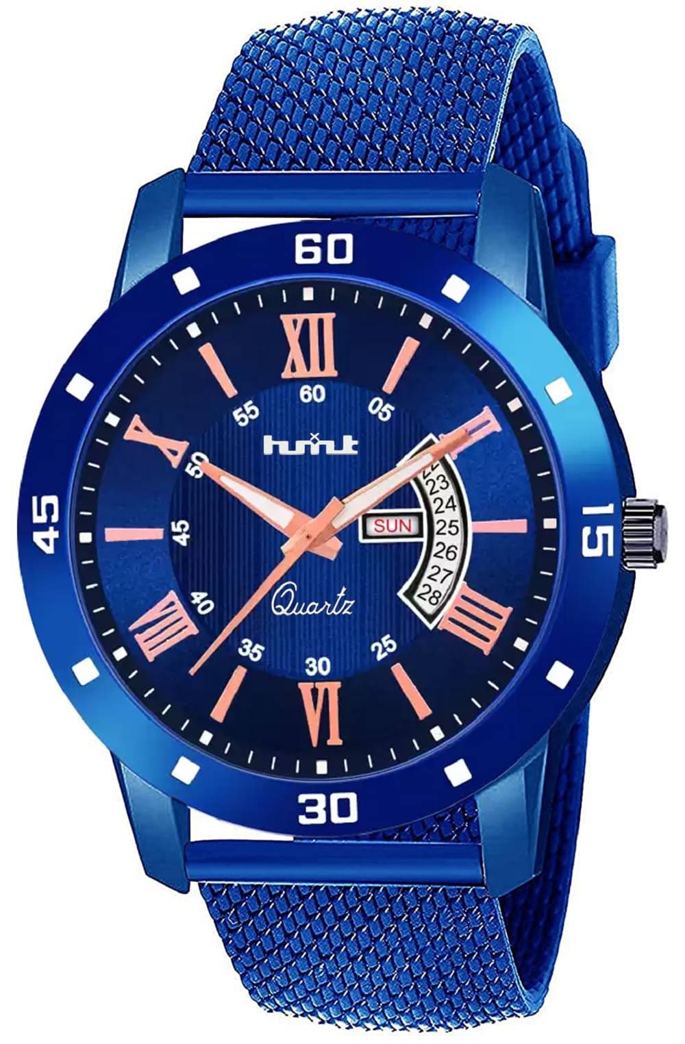     			HMXT Blue Silicon Analog Men's Watch