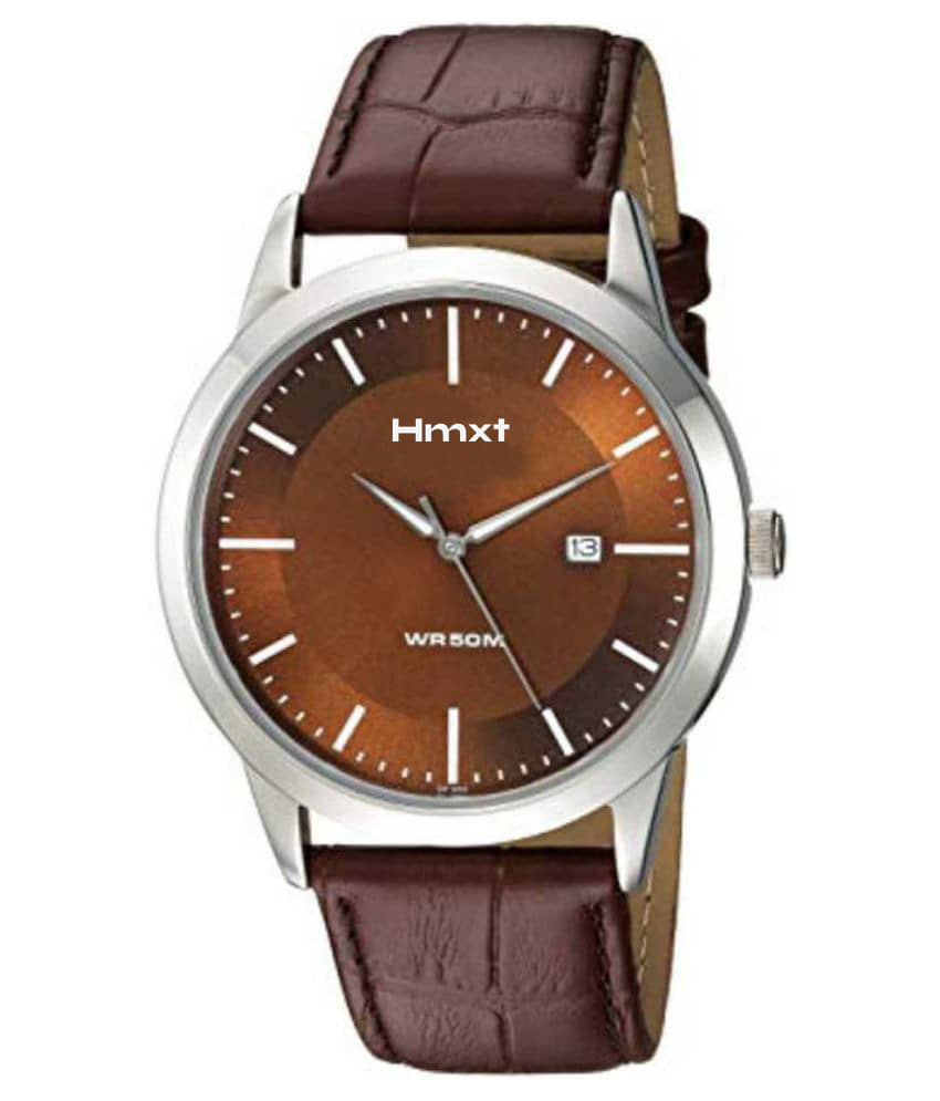 HMXT Brown Leather Analog Men's Watch