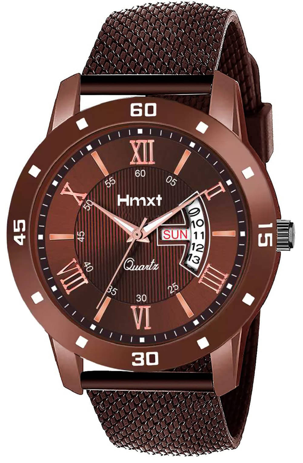     			HMXT Brown Silicon Analog Men's Watch