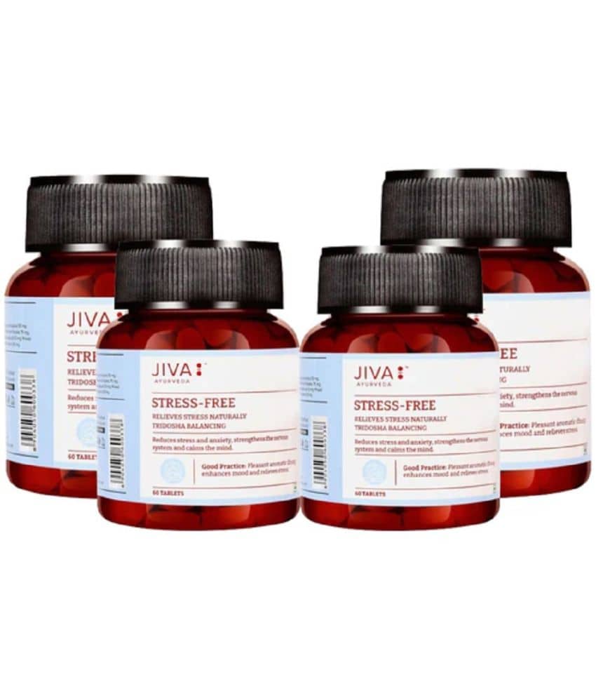 Jiva Stress-Free Tablets Relieves Anxiety And Stress -60 Nos (Pack of 4)