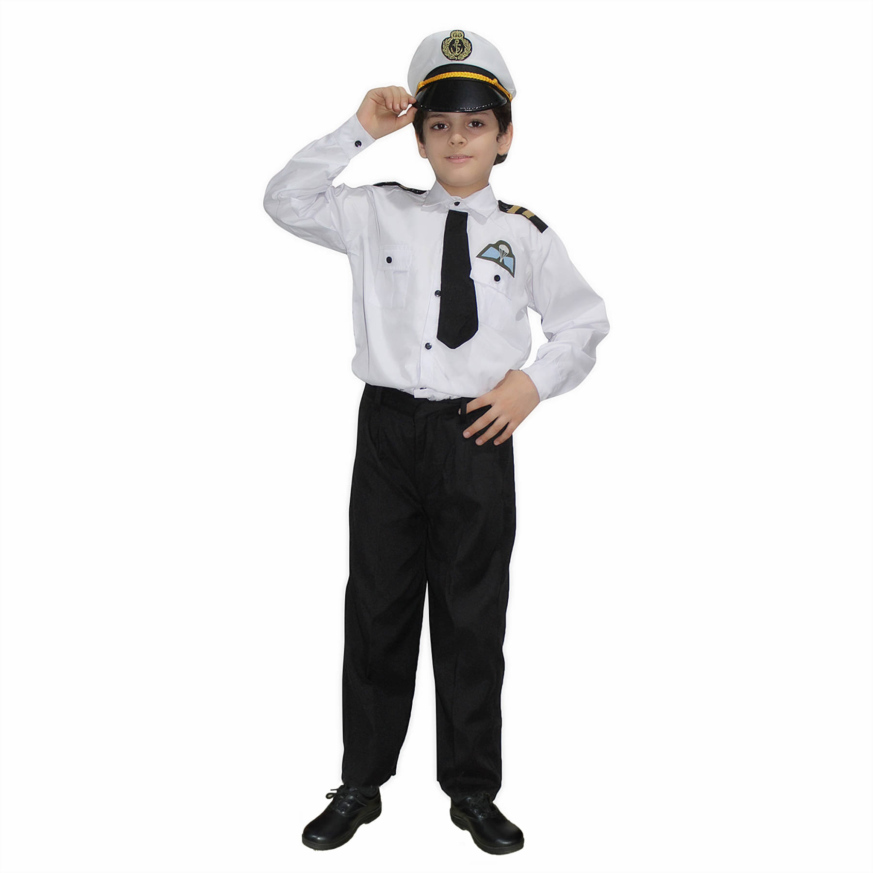 Kaku Fancy Dresses Our Community Helper Pilot Costume -Black & White, 3-4 Years, For Boys & Girls Kaku Fancy Dresses Our Community Helper Pilot Costume -Black & White, 3-4 Years, For Boys & Girls