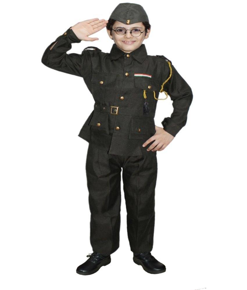 Kaku Fancy Dresses Subhash Chandra Bose Costume For Boys | National Hero Freedom Fighter Fancy Dress For Independence Day & Republic Day - 2-3 Years Kaku Fancy Dresses Subhash Chandra Bose Costume For Boys | National Hero Freedom Fighter Fancy Dress For Independence Day & Republic Day - 2-3 Years