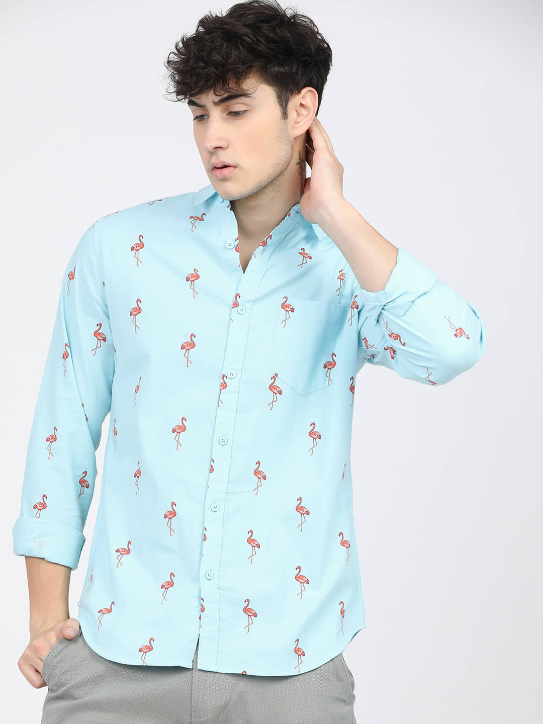 Ketch 100% Cotton Regular Fit Printed Full Sleeves Men's Casual Shirt - Blue ( Pack of 1 )